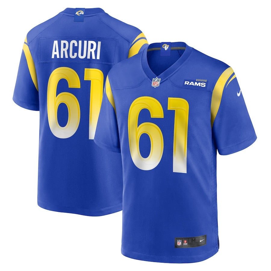 Countryhomegear AJ Arcuri Los Angeles Rams Game Player Jersey – Royal