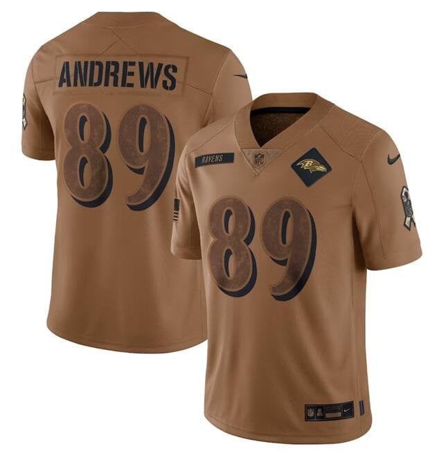 Countryhomegear Baltimore Ravens 89 Mark Andrews 2023 Salute To Service Jersey – Brown