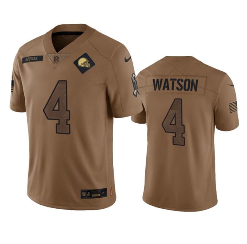 Countryhomegear Cleveland Browns 4 Deshaun Watson 2023 Salute To Service Jersey – Brown