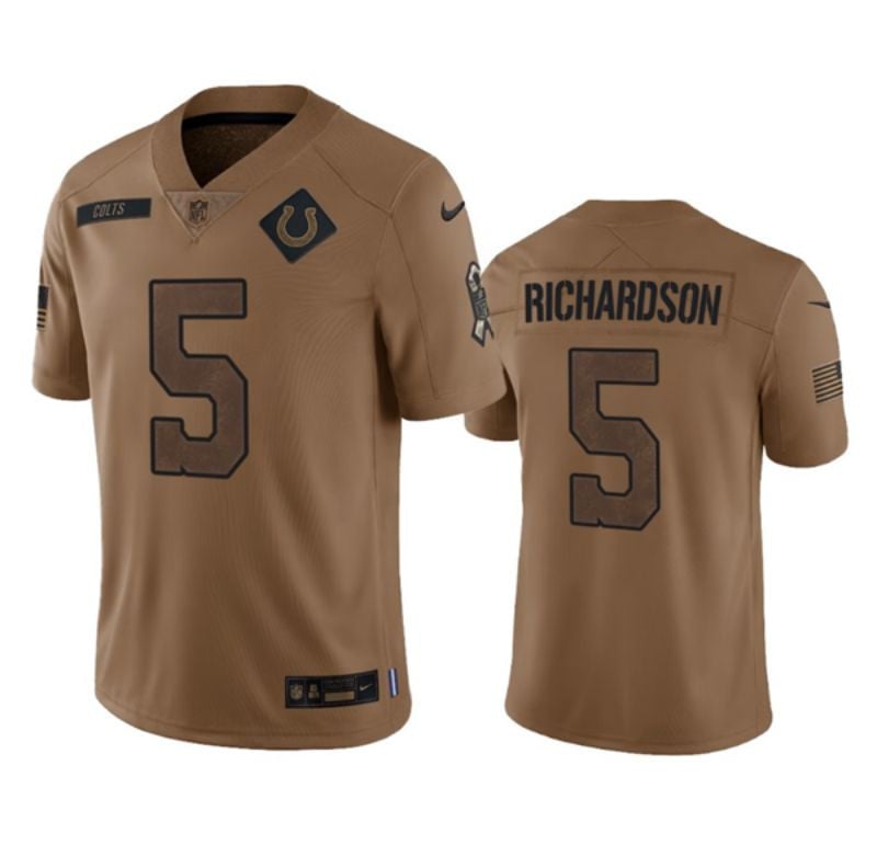 Countryhomegear Indianapolis Colts 5 Anthony Richardson 2023 Salute To Service Jersey – Brown