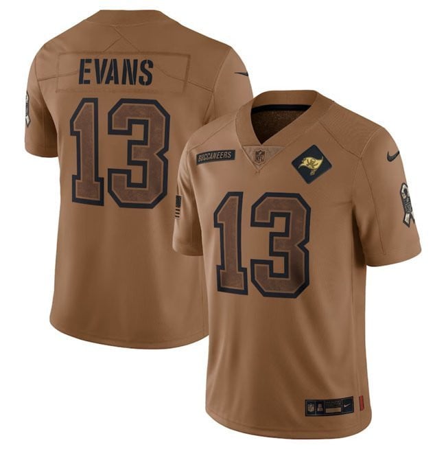 Countryhomegear Tampa Bay Buccaneers 13 Mike Evans 2023 Salute To Service Jersey – Brown