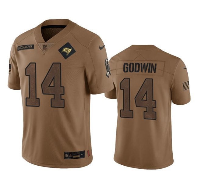 Countryhomegear Tampa Bay Buccaneers 14 Chris Godwin 2023 Salute To Service Jersey – Brown