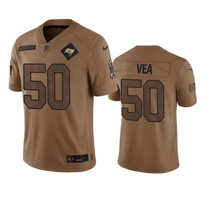 Countryhomegear Tampa Bay Buccaneers 50 Vita Vea 2023 Salute To Service Jersey – Brown