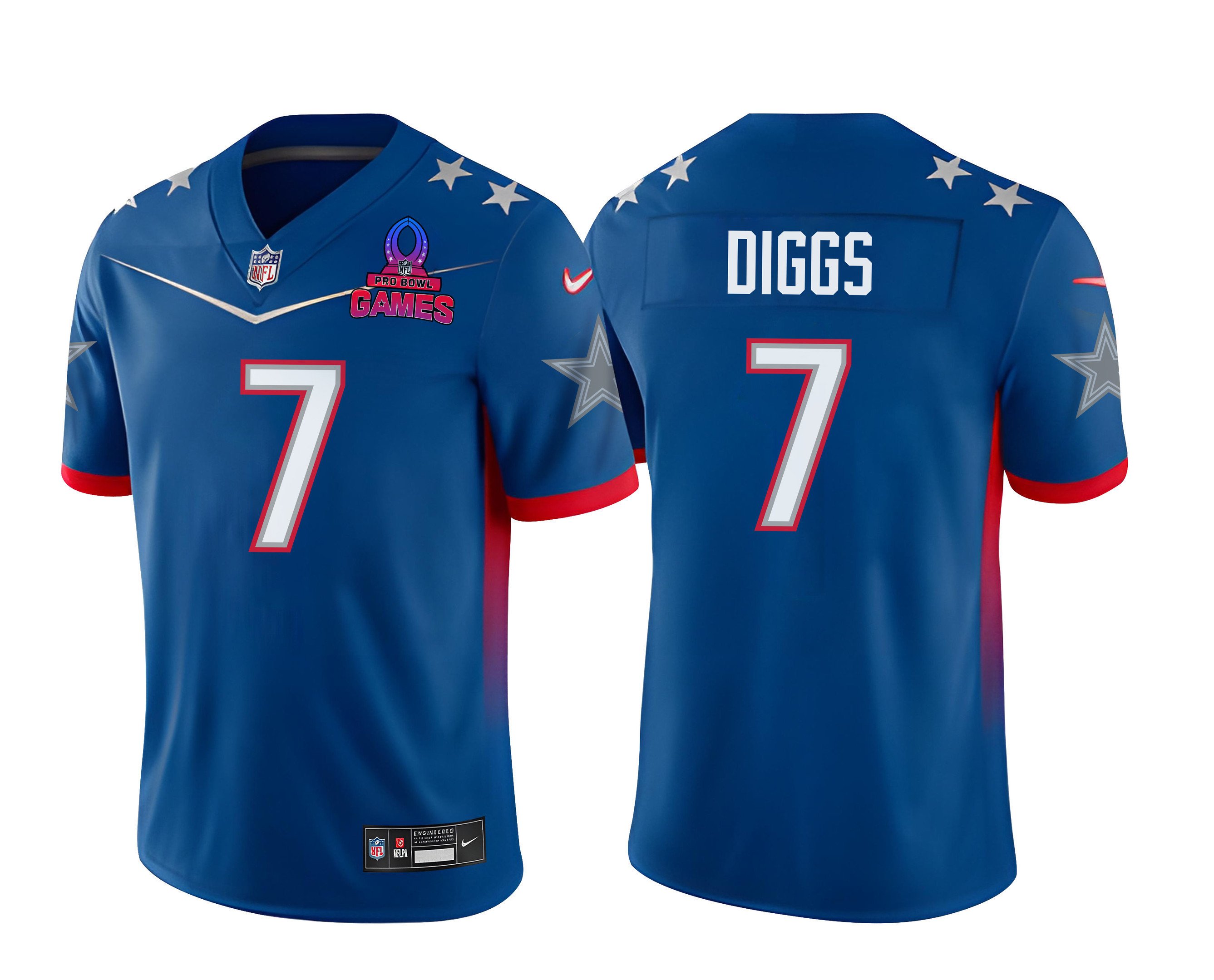 Countryhomegear Trevon Diggs 7 Dallas Cowboys Pro Bowl 2023 Patch Men Jersey – Blue