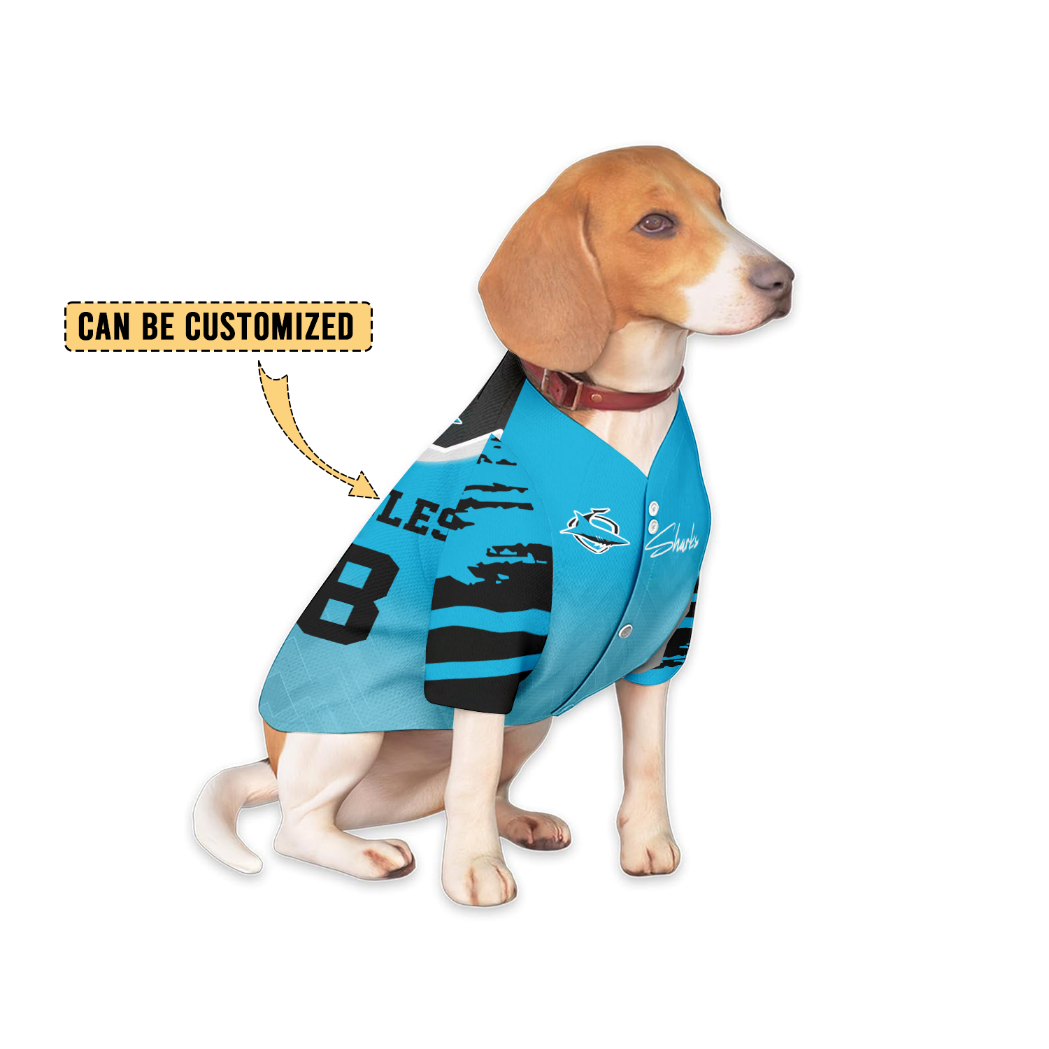Aussiesmerch Cronulla-Sutherland Sharks Personalized Pet Baseball Jersey Gift For Fans