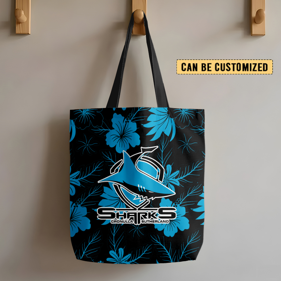 Aussiesmerch Cronulla-Sutherland Sharks Personalized Tote Bags Gift For Fans