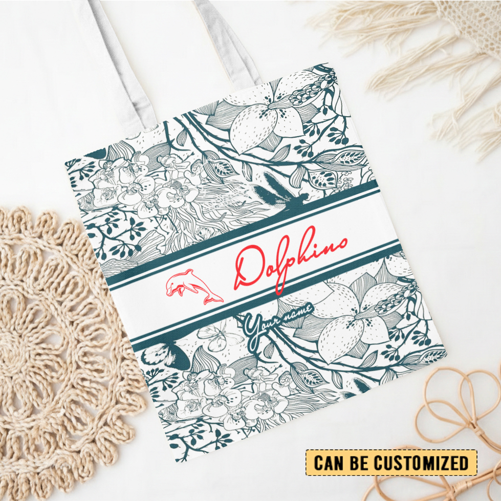 Aussiesmerch Dolphins Personalized Tote Bags Gift For Fans