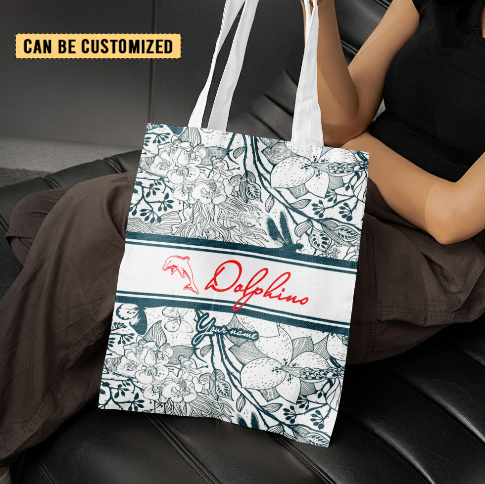 Aussiesmerch Dolphins Personalized Tote Bags Gift For Fans