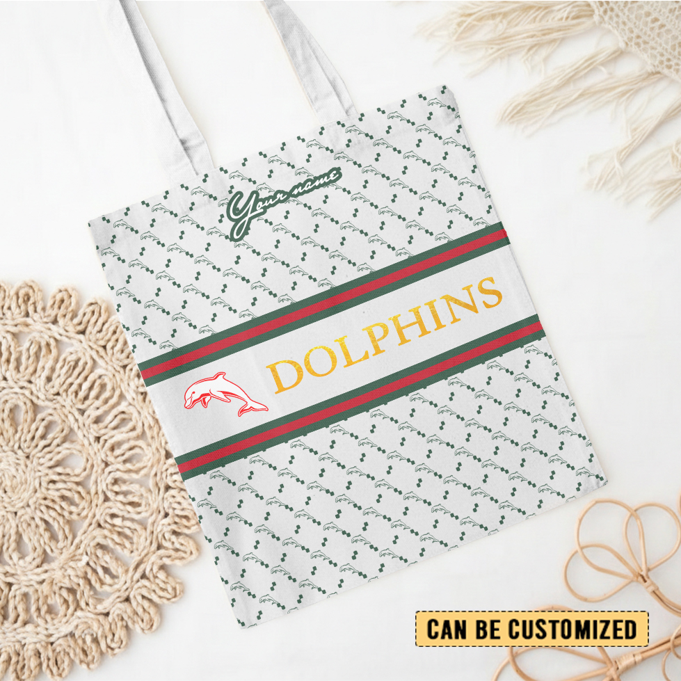 Aussiesmerch Dolphins Personalized Tote Bags Gift For Fans