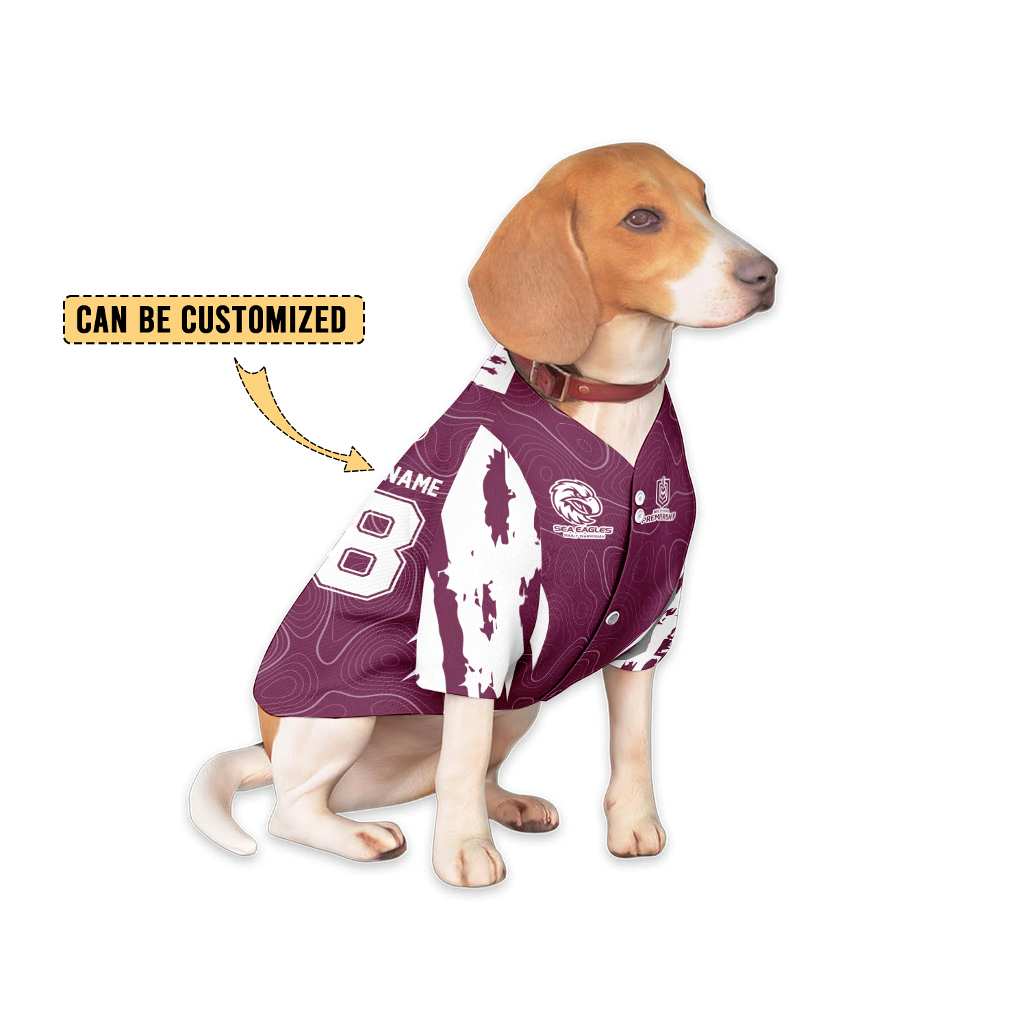 Aussiesmerch Manly Warringah Sea Eagles Personalized Pet Baseball Jersey Gift For Fans