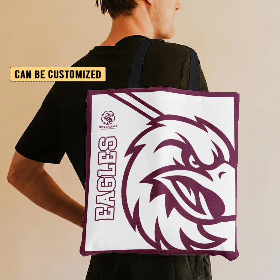 Aussiesmerch Manly Warringah Sea Eagles Personalized Tote Bags Gift For Fans