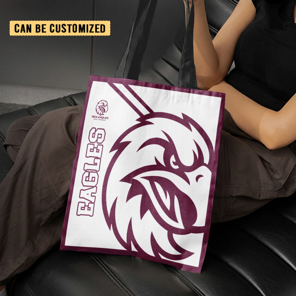 Aussiesmerch Manly Warringah Sea Eagles Personalized Tote Bags Gift For Fans