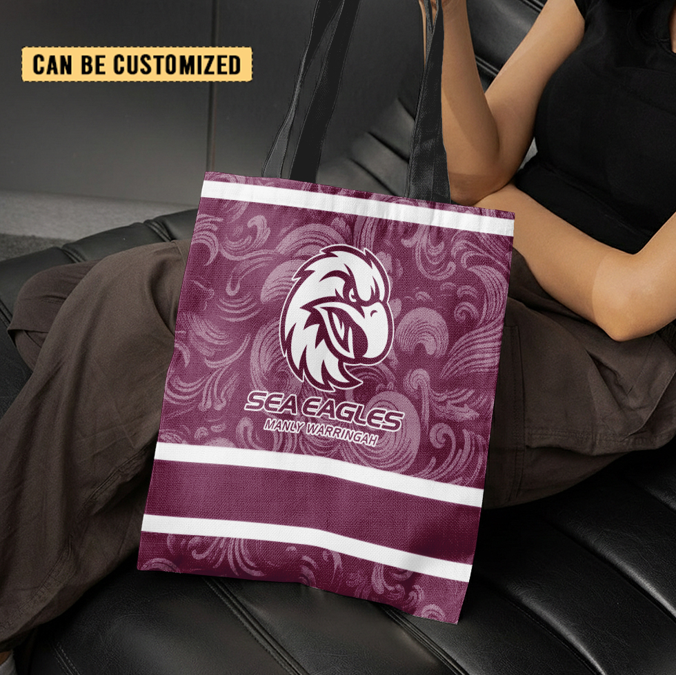 Aussiesmerch Manly Warringah Sea Eagles Personalized Tote Bags Gift For Fans