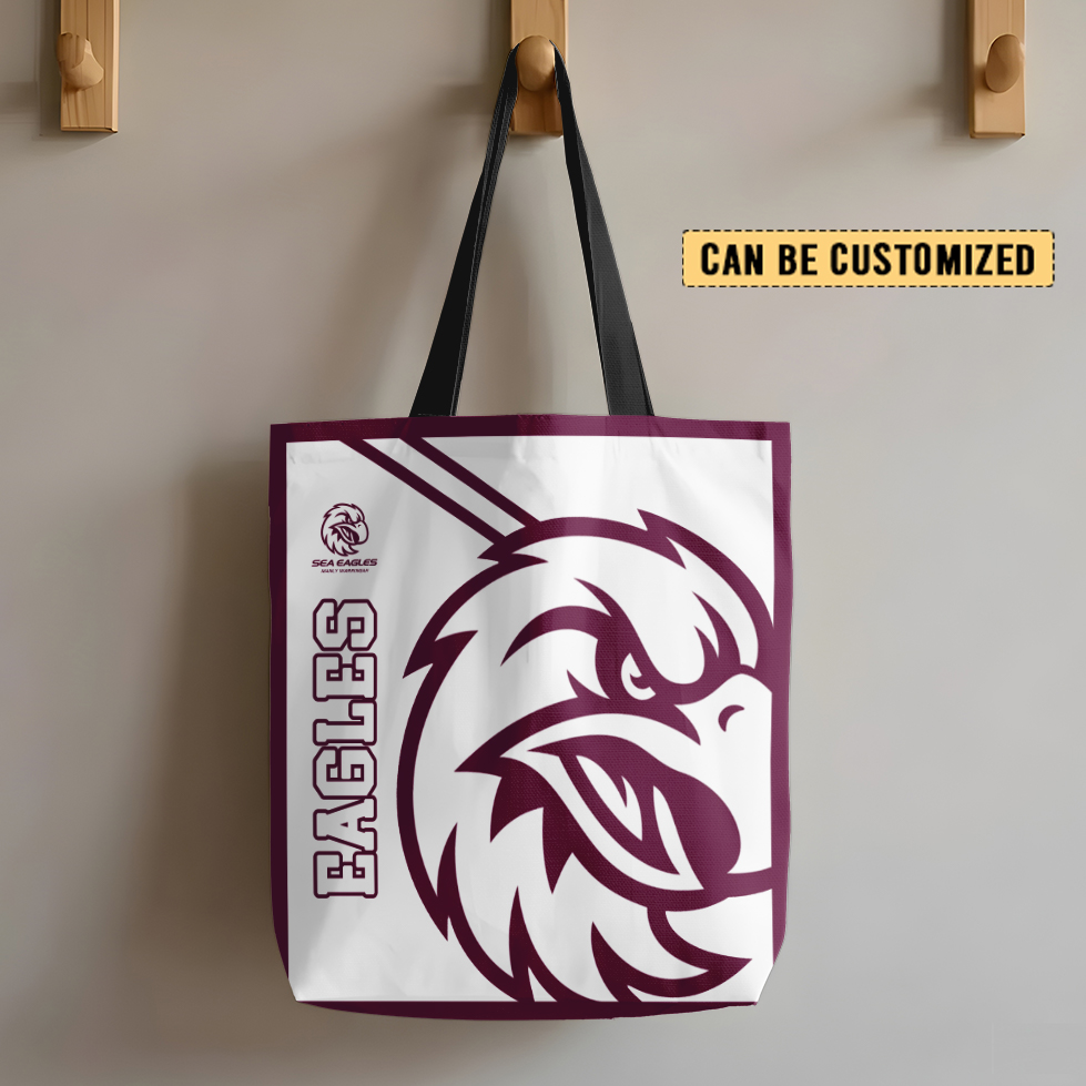 Aussiesmerch Manly Warringah Sea Eagles Personalized Tote Bags Gift For Fans