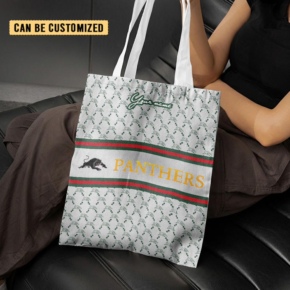 Aussiesmerch Penrith Panthers Personalized Tote Bags Gift For Fans