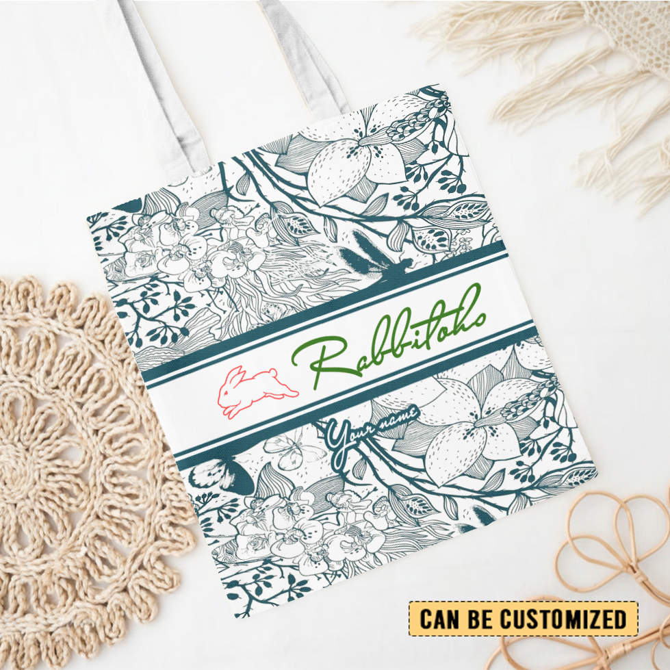 Aussiesmerch South Sydney Rabbitohs Personalized Tote Bags Gift For Fans