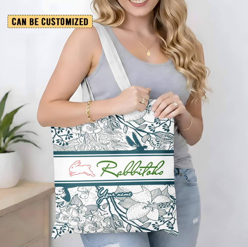 Aussiesmerch South Sydney Rabbitohs Personalized Tote Bags Gift For Fans