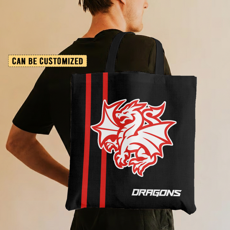 Aussiesmerch St. George Illawarra Dragons Personalized Tote Bags Gift For Fans