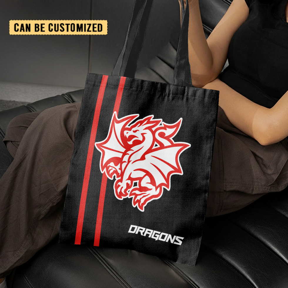 Aussiesmerch St. George Illawarra Dragons Personalized Tote Bags Gift For Fans