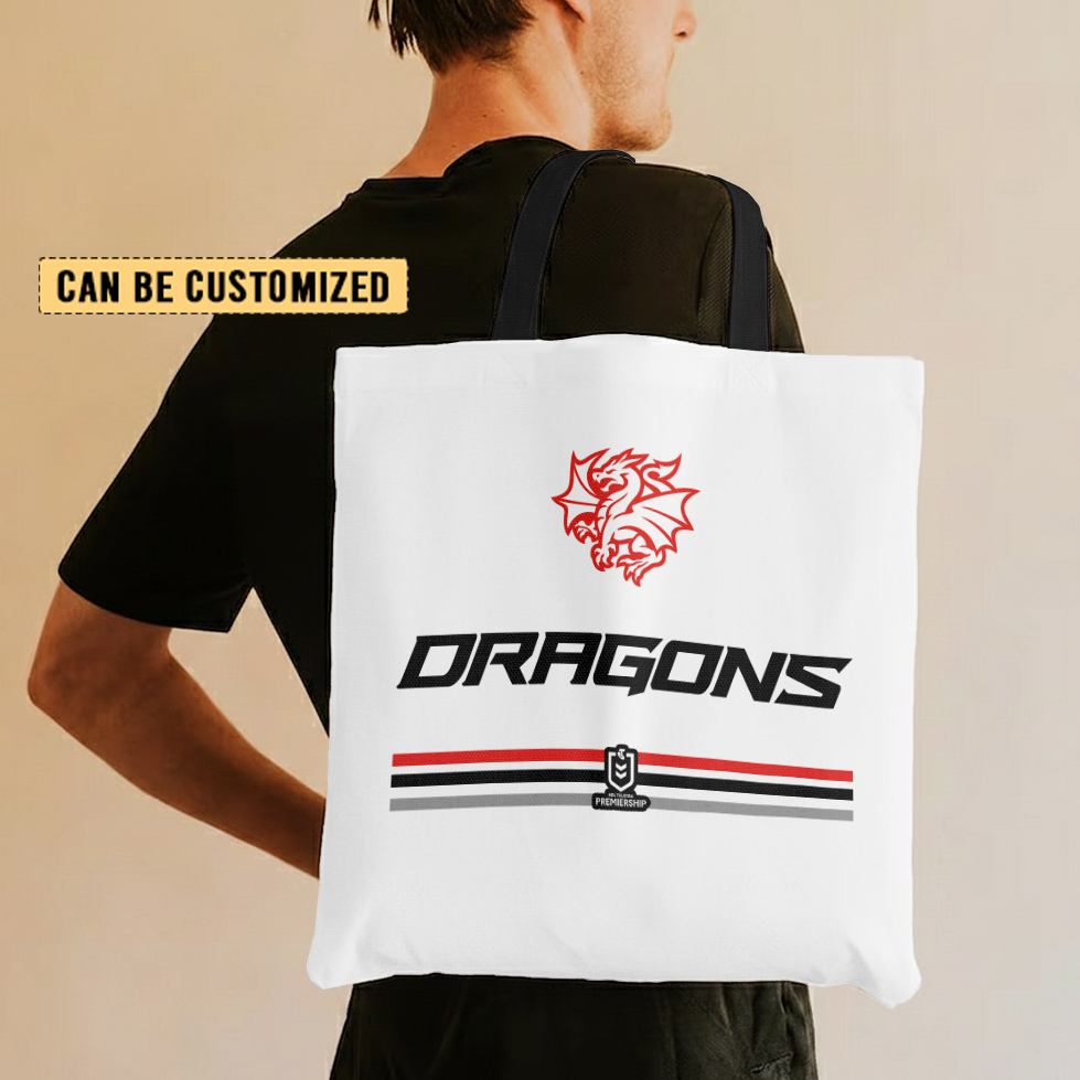 Aussiesmerch St. George Illawarra Dragons Personalized Tote Bags Gift For Fans