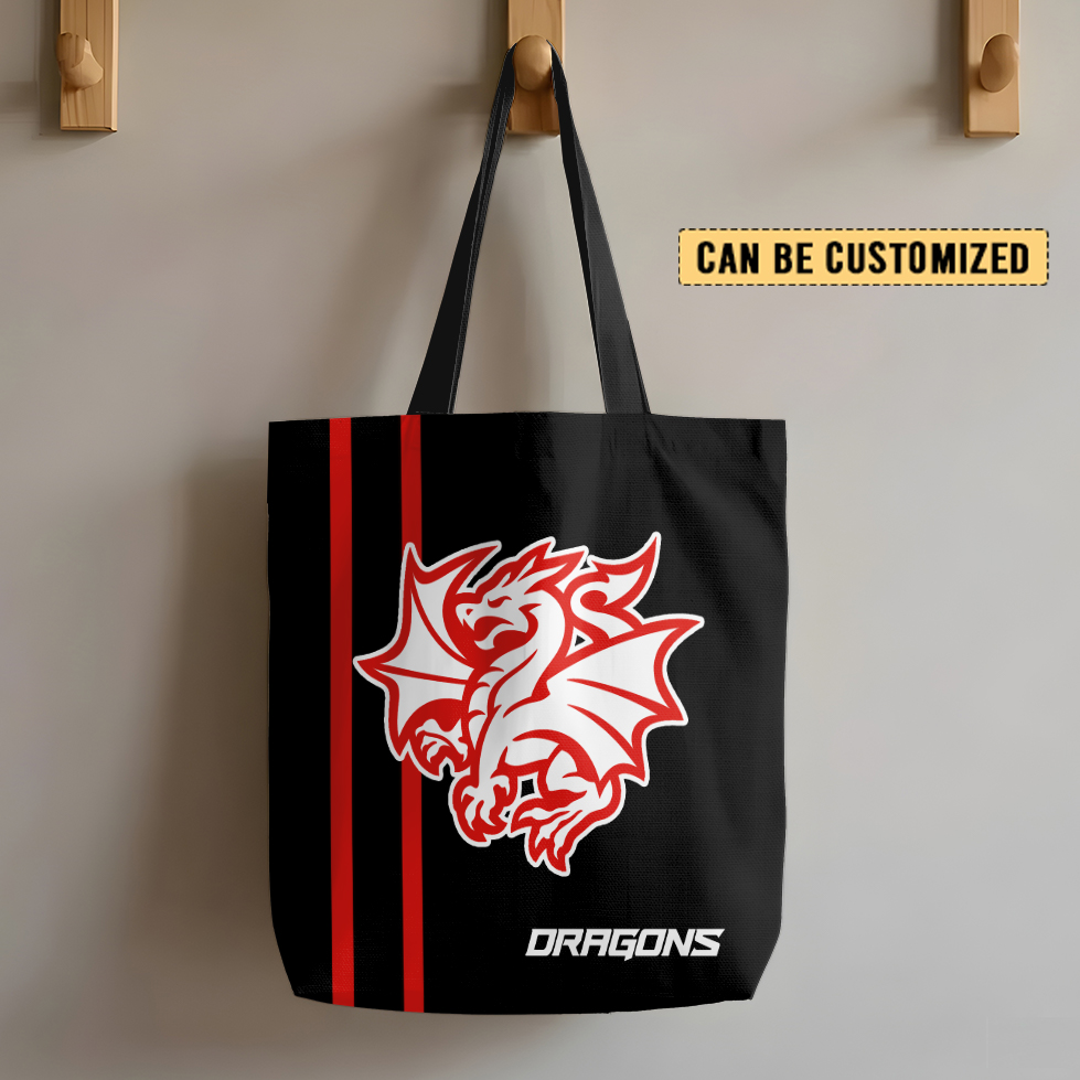 Aussiesmerch St. George Illawarra Dragons Personalized Tote Bags Gift For Fans